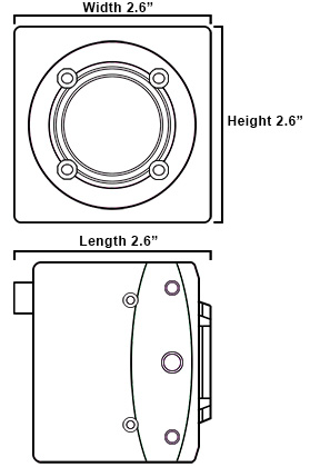 dimensions of i-SPEED 2 high speed camera